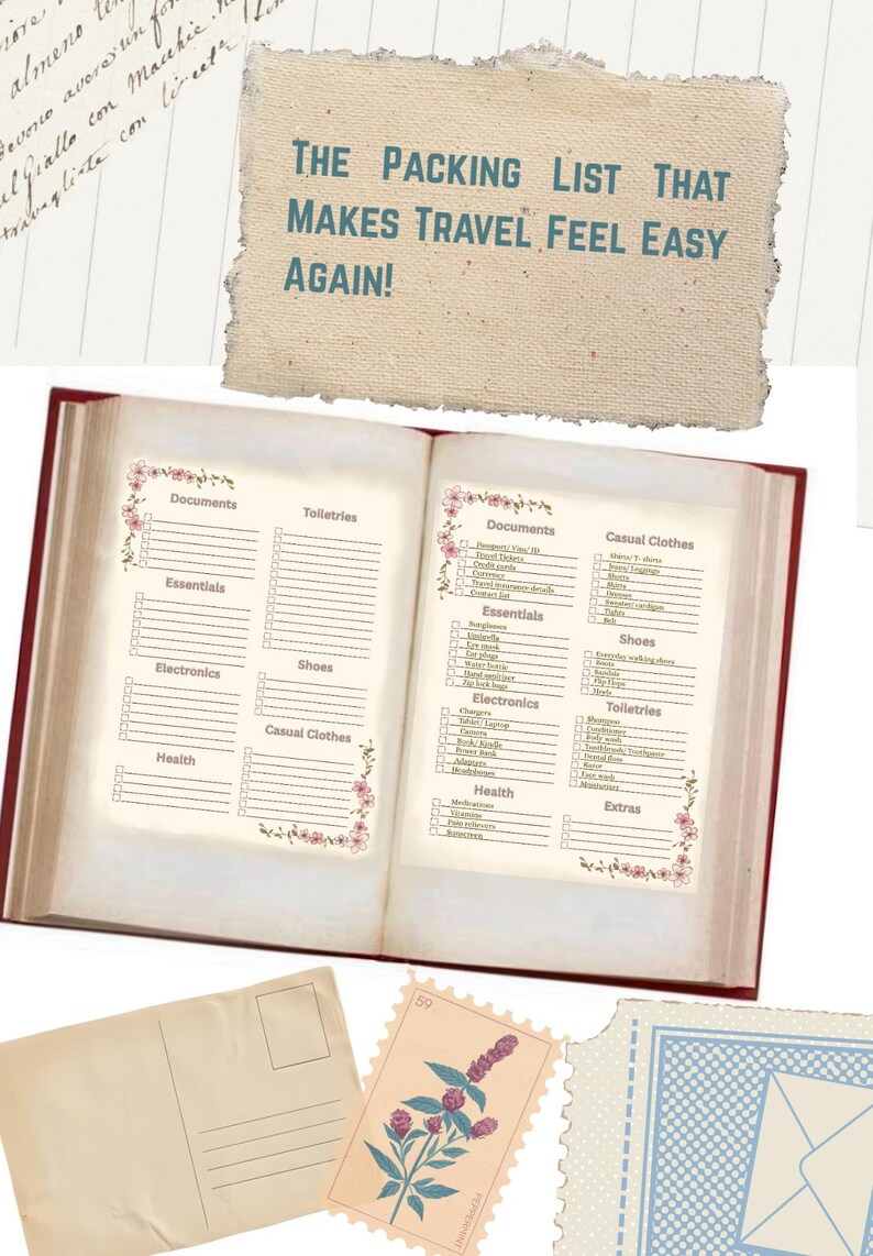 A Simple Packing List for Any Trip - Etsy