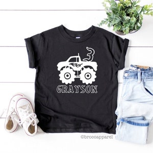 Boys 3rd Birthday, 3rd Birthday Shirt, Truck Birthday Shirt, Custom Birthday Shirt, Name Birthday Shirt, Monster Truck Shirt, 3rd Birthday