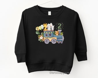 Boys Birthday Sweatshirt, 2nd Birthday Sweatshirt, Safari Birthday, Zoo Birthday, Birthday Crewneck, Birthday Boy Sweatshirt