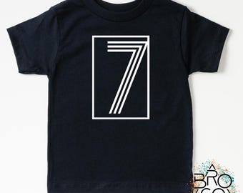 7th Birthday Shirt - Boys 7th Birthday - Minimalist Birthday - Simple Birthday Tee - Seven Shirt - Birthday Party Tee - Birthday Shirt Boy