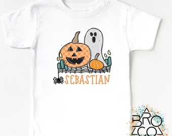 Boys Halloween Tee | Halloween Shirt Boy | Personalized Shirt | Kids Ghost Shirt | Pumpkin Shirt | Boys Fall Shirt