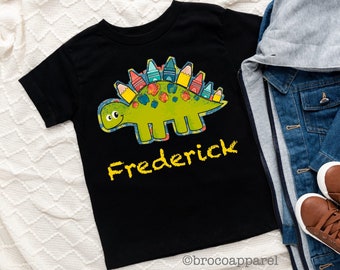 Boys Dinosaur Back to School Shirt, Personalized Kids Tee