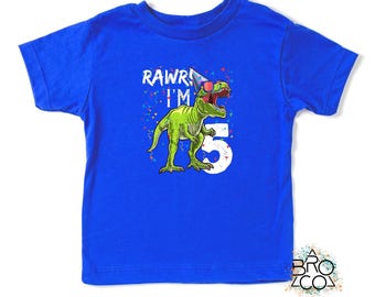 Rawr Im 5 | 5th Birthday Shirt | READY TO SHIP
