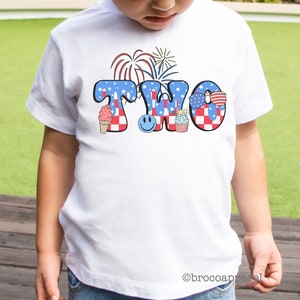 Red White And Two, 2nd Birthday Shirt, July Birthday Shirt, 4th of July Birthday, Two Birthday Shirt, Red White Blue Shirt