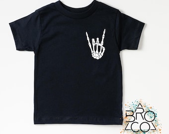 Kids Punk Rock Bones Shirt, Punk Rock Shirt, Kids Rock Shirt, Toddler Rock Shirt, Skeleton Rock Tee, Skeleton Rock Tshirt