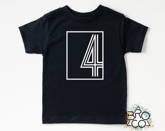 Boys 4th Birthday Shirt – Number Four Tee