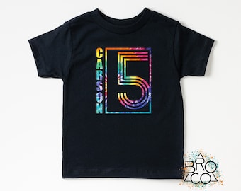 5th Birthday Shirt - Tie Dye Birthday - Five Birthday Shirt - Personalized Birthday - Birthday Boy Shirt