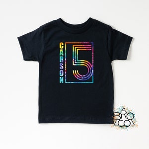 5th Birthday Shirt - Tie Dye Birthday - Five Birthday Shirt - Personalized Birthday - Birthday Boy Shirt