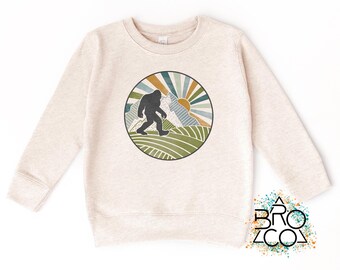 Sweat-shirt enfant Bigfoot - Je crois au Bigfoot - T-shirt enfant Sasquatch - T-shirt graphique pour tout-petit - Col rond enfant