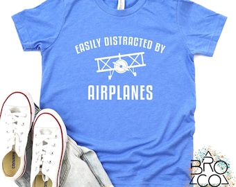 Distracted By Airplanes | Airplane Shirt | Kids Airplane Shirt | Toddler Airplane Tee | Boys Airplane Shirt | Airplane Gift
