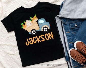 Personalized Boys Easter Bunny Truck Shirt - Toddler Easter Shirt - Cute Easter Tshirt