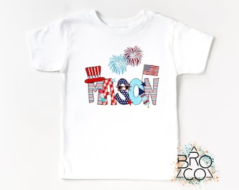 July 4th Personalized Shirt | Personalized Fourth Of July Shirt | Kids Patriotic Shirt | Boys 4th Of July Shirt | 4th Of July Name Shirt