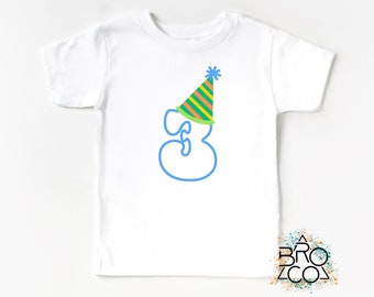 Camiseta de 3.er cumpleaños - Tres cumpleaños - Tercer cumpleaños - Niño de 3.er cumpleaños - Camiseta de cumpleañero