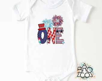 Patriotic 1st Birthday Shirt - First Birthday Bodysuit - One Birthday Tee