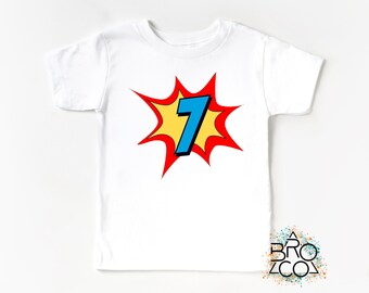 7th Birthday Shirt | Superhero Birthday | Boys 7th Birthday | 7th Birthday Boy | Seven Birthday | Superhero Party Shirt