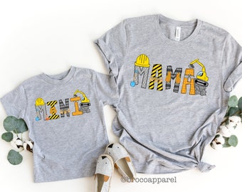Mama Mini Matching Shirts - Mother Son Matching Shirt - Mom Son Shirt Set - Matching Family Shirts - Construction Shirts