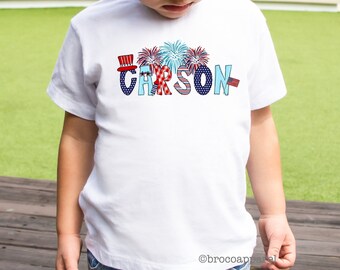 4th Of July Name Shirt - Personalized July 4th Shirt - Boys Personalized Shirt - Toddler July 4th Tee - July 4th Kids Shirt
