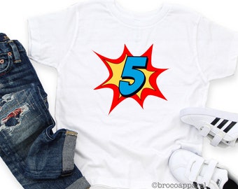 5th Birthday Shirt, Boys 5th Birthday, Superhero Birthday, Superhero Shirt, Im 5 Shirt, Im Five Shirt, Five Birthday Shirt, 5 Birthday Shirt