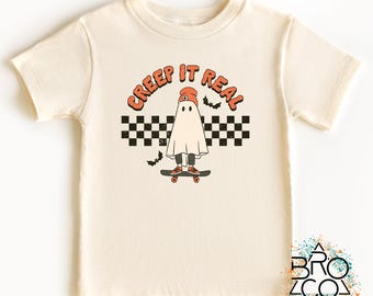 Creep It Real Boys Halloween Shirt - Retro Halloween Kids Shirt - Halloween Toddler Tee