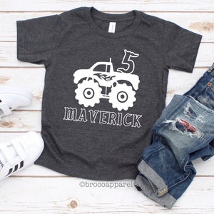 Boys 5th Birthday, Birthday Boy Shirt, Monster Truck Shirt, Truck Birthday Shirt, 5th Truck Birthday, Five Birthday Shirt, Im 5 Shirt