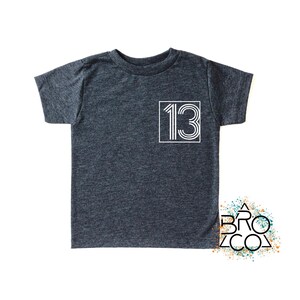 13th Birthday Shirt | Birthday Boy Shirt | Thirteen Shirt | Teenager Shirt | Teen Birthday Shirt | 13 Birthday Party | Birthday Party Shirt Dark Grey Heather