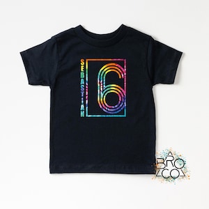 6th Birthday Shirt | Tie Dye Birthday Shirt | Custom Birthday Shirt | Boys 6th Birthday | 6th Birthday Party | Personalized Shirt