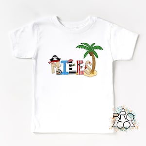 Personalized Kids Shirt - Cute Pirate Shirt - Boy Summer Tshirt - Treasure Hunt Shirt - Boy Pirate Tshirt - Toddler Pirate Shirt