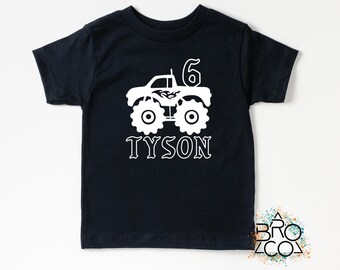 6th Birthday Monster Truck Shirt, Monster Truck Party, Birthday Shirt Boy, Personalized Shirt, Custom Birthday Shirt