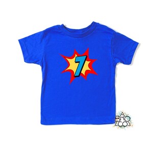 7th Birthday Shirt | Superhero Birthday | Boys 7th Birthday | 7th Birthday Boy | Seven Birthday | Superhero Party Shirt bild 7
