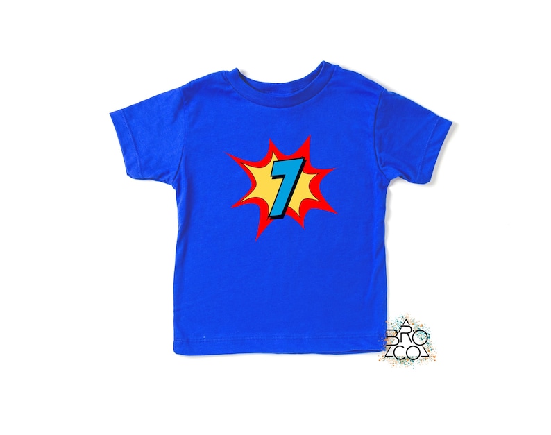 7th Birthday Shirt | Superhero Birthday | Boys 7th Birthday | 7th Birthday Boy | Seven Birthday | Superhero Party Shirt bild 7