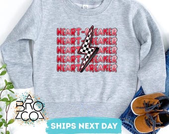 Boys Valentines Sweatshirt | Heart Breaker Tee | Valentines Day Sweater | Kids Sweatshirt