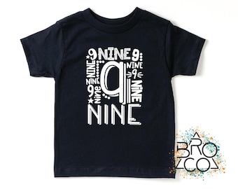 9th Birthday Shirt | Boys 9th Birthday | 9 Birthday Shirt | Birthday Party Tee | Nine Birthday Shirt | Youth Birthday Tee