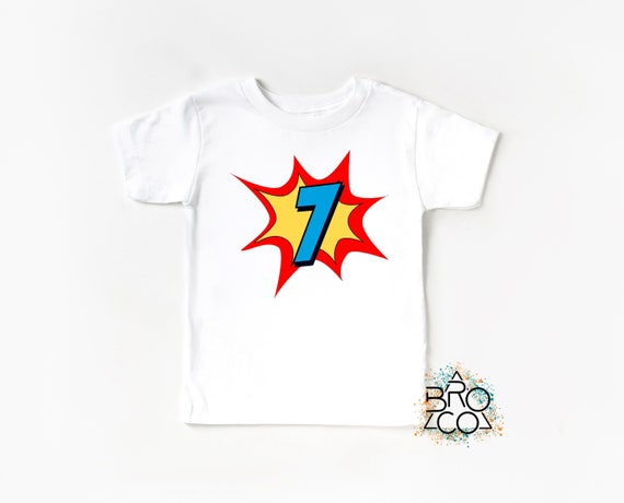 7th Birthday Shirt | Superhero Birthday | Boys 7th Birthday | 7th Birthday Boy | Seven Birthday | Superhero Party Shirt