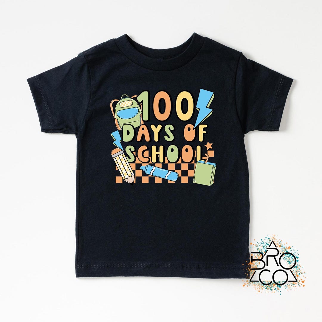 100 Days of School Shirt Kids, Boys 100th Day of School Tee, Fun School ...