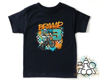 3 Birthday Shirt | Dirt Bike Birthday | Birthday Boy Shirt | Three Birthday | 3 Birthday Boy | Boys 3rd Birthday