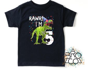 Rawr Im 5 | 5th Birthday Shirt | Dinosaur Birthday | 5 Rex Shirt | Five Birthday Shirt | Im 5 Shirt | Im Five Shirt | Birthday Boy Shirt