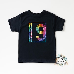 9th Birthday Shirt - Custom Birthday Shirt - Personalized Shirt - Birthday Boy Shirt - Tie Dye Birthday
