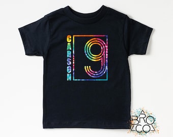 Camiseta de 9.º cumpleaños - Camiseta de cumpleaños personalizada - Camiseta personalizada - Camiseta de cumpleañero - Cumpleaños tie-dye