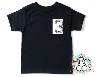 3rd Birthday Shirt Boy, Number Three Tee