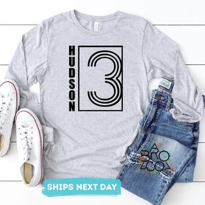 Boys 3rd Birthday Shirt, Long Sleeve Shirt, 3 Long Sleeve Tee, Toddler 3rd Birthday, Personalized Birthday Shirt, Custom Birthday Shirt