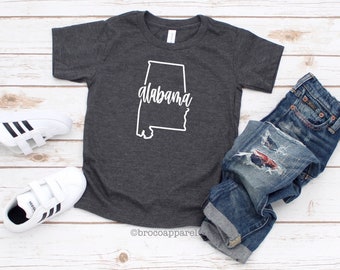 Alabama Kids Tee, Toddler Alabama Tee, Kids State Shirt, Bama Kids Shirt