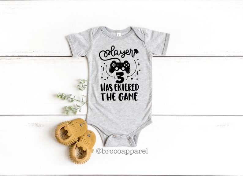 Gamer Baby Shirt Gamer Baby Tee Player 3 Shirt Player 3 Has Entered The Game Player 3 Bodysuit Baby Shower Bodysuit Baby Shower Gift
