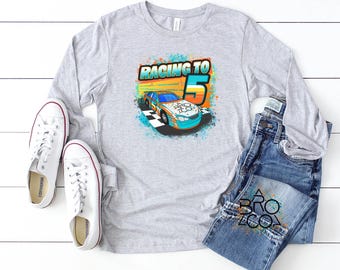 5th Birthday Shirt | Race Car Birthday Tee | Racing To 5 Party | Boys Birthday Shirt | Racing Birthday Tee