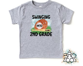 Boys 2nd Grade Shirt - Back To School Shirt - Personalized Shirt - Second Grade Shirt - First Day Of School - Baseball School Tee