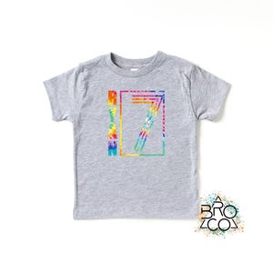 7th Birthday Shirt - Boys 7th Birthday - Tie Dye Birthday - Personalized Shirt - Birthday Party Shirt - Kids 7th Birthday Tee - Seven Shirt Bild 9