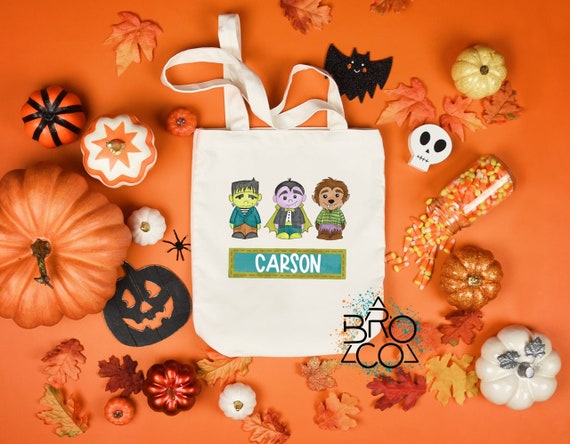Trick Or Treat Bag - Boys Candy Bag - Kids Candy Bag - Toddler Candy Bag - Halloween Candy Tote - Halloween Bag