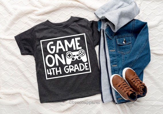 Game on 4th Grade 4th Grade Shirt Boys School Shirt First | Etsy