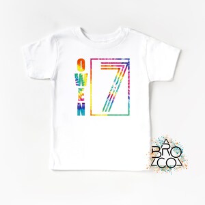 7th Birthday Shirt - Boys 7th Birthday - Tie Dye Birthday - Personalized Shirt - Birthday Party Shirt - Kids 7th Birthday Tee - Seven Shirt Bild 8