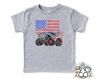 4th Of July Monster Truck Shirt | July 4th Shirt | Kids Monster Truck Shirt | Boys 4th Of July Shirt | Monster Truck Tshirt | Kids Flag Tee