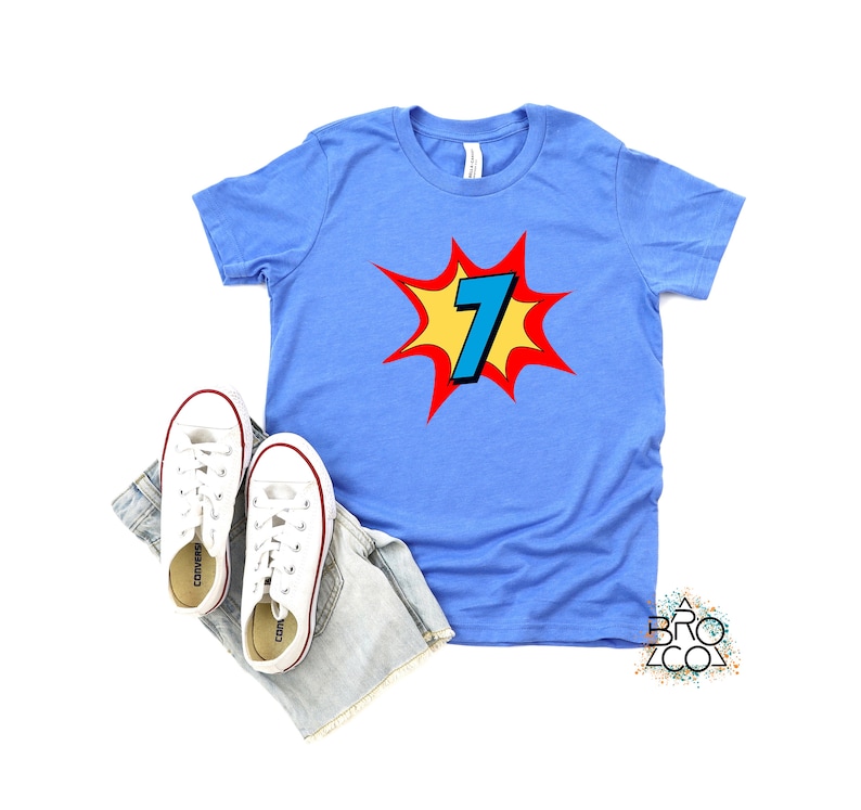 7th Birthday Shirt | Superhero Birthday | Boys 7th Birthday | 7th Birthday Boy | Seven Birthday | Superhero Party Shirt bild 8